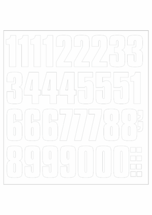 Čísla a písmena: Samolepiace arch čísel bielá