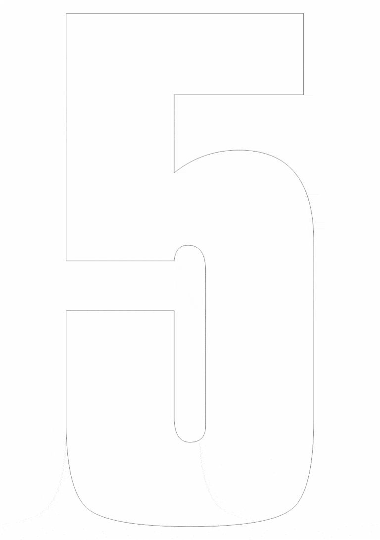 Čísla a písmena - Samolepiace písmena rezana: 5 (Bielé)