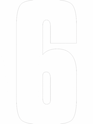 Čísla a písmena - Samolepiace písmena rezana: 6 (Bielé)