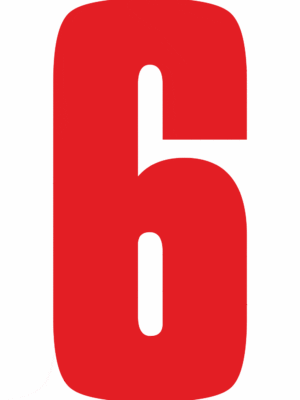 Čísla a písmena - Samolepiace písmena rezana: 6 (Červené)