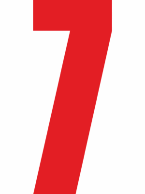 Čísla a písmena - Samolepiace písmena rezana: 7 (Červená)