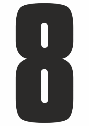 Čísla a písmena - Samolepiace písmena rezana: 8 (Čierná)