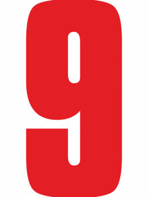 Čísla a písmena - Samolepiace písmena rezana: 9 (Červená)