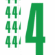 Značky písmen a čísel - Samolepiace tlačené číslo na bielom podklade: 4 (Zelené)