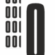 Značky písmen a čísel - Samolepiace tlačené číslo na bielom podklade: 0 (Čierné)