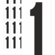 Značky písmen a čísel - Samolepiace tlačené číslo na bielom podklade: 1 (Čierné)