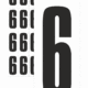 Značky písmen a čísel - Samolepiace tlačené číslo na bielom podklade: 6 (Čierné)