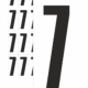 Značky písmen a čísel - Samolepiace tlačené číslo na bielom podklade: 7 (Čierné)