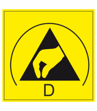 Elektro značenie - ESD značky: Základný symbol + D