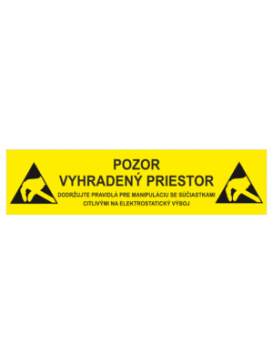Elektro značenie - ESD značky: ESD symbol + Pozor Vyhradený priestor