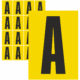 Značky písmen a čísel - Samolepiace tlačené písmeno: A (Žltý podklad)
