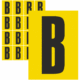 Značky písmen a čísel - Samolepiace tlačené písmeno: B (Žltý podklad)