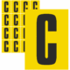Značky písmen a čísel - Samolepiace tlačené písmeno: C (Žltý podklad)