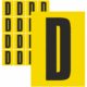 Značky písmen a čísel - Samolepiace tlačené písmeno: D (Žltý podklad)