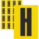 Značky písmen a čísel - Samolepiace tlačené písmeno: H (Žltý podklad)
