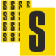 Značky písmen a čísel - Samolepiace tlačené písmeno: S (Žltý podklad)