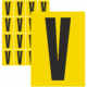 Značky písmen a čísel - Samolepiace tlačené písmeno: V (Žltý podklad)