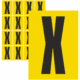 Značky písmen a čísel - Samolepiace tlačené písmeno: X (Žltý podklad)
