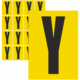 Značky písmen a čísel - Samolepiace tlačené písmeno: Y (Žltý podklad)