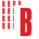 Značky písmen a čísel - Samolepiace tlačené písmeno na bielom podklade: B (Červené)