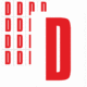 Značky písmen a čísel - Samolepiace tlačené písmeno na bielom podklade: D (Červené)