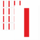 Značky písmen a čísel - Samolepiace tlačené písmeno na bielom podklade: I (Červené)