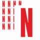 Značky písmen a čísel - Samolepiace tlačené písmeno na bielom podklade: N (Červené)