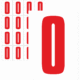 Značky písmen a čísel - Samolepiace tlačené písmeno na bielom podklade: O (Červené)