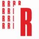 Značky písmen a čísel - Samolepiace tlačené písmeno na bielom podklade: R (Červené)