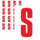 Značky písmen a čísel - Samolepiace tlačené písmeno na bielom podklade: S (Červené)