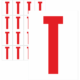Značky písmen a čísel - Samolepiace tlačené písmeno na bielom podklade: Z (Červené)