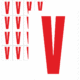 Značky písmen a čísel - Samolepiace tlačené písmeno na bielom podklade: V (Červené)