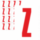 Značky písmen a čísel - Samolepiace tlačené písmeno na bielom podklade: Z (Červené)