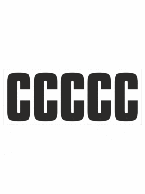 Čísla a písmena - Samolepiace písmena rezana: C (Čierné)