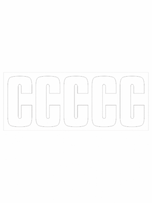 Čísla a písmena - Samolepiace písmena rezana: C (Bielé)