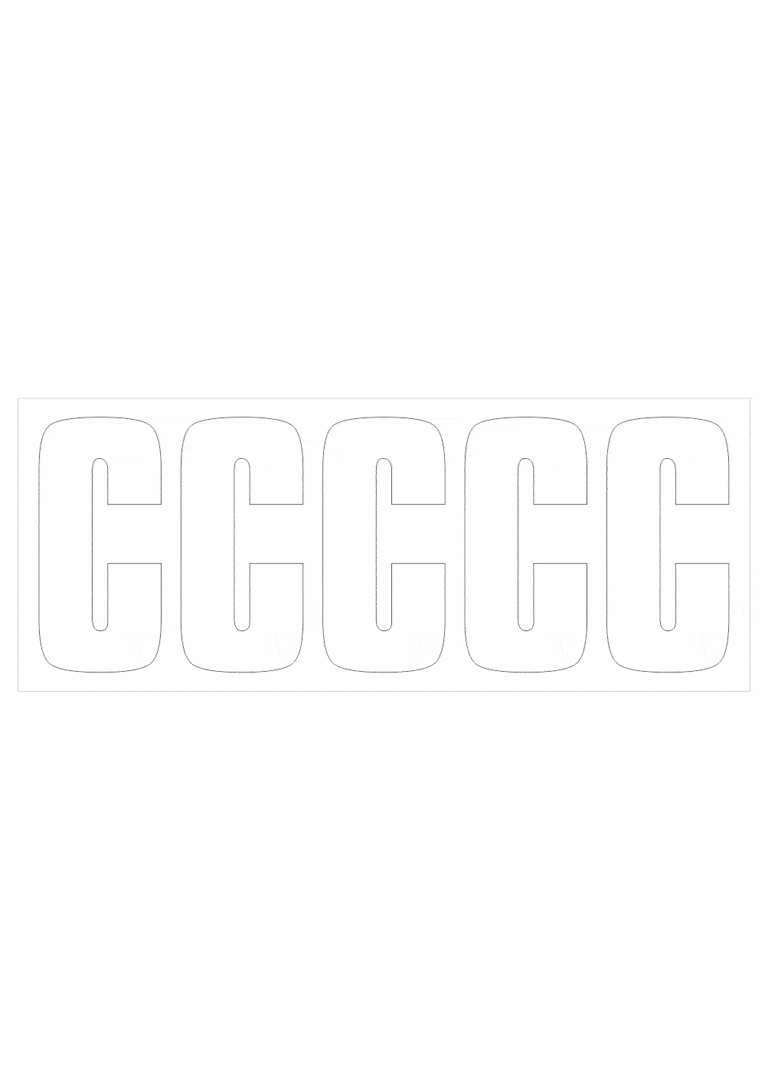 Čísla a písmena - Samolepiace písmena rezana: C (Bielé)