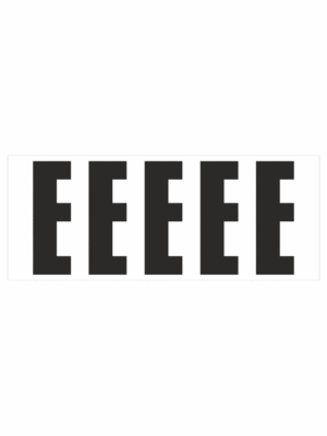Čísla a písmena - Samolepiace písmena rezana: E (Čierná)