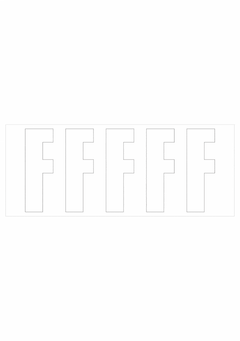 Čísla a písmena - Samolepiace písmena rezana: F (Bielé)