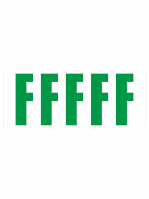 Čísla a písmena - Samolepiace písmena rezana: F (Zelené)