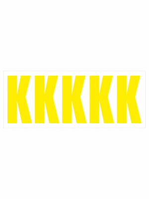 Čísla a písmena - Samolepiace písmena rezana: K (Žlté)