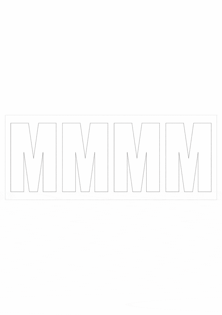 Čísla a písmena - Samolepiace písmena rezana: M (Bielé)