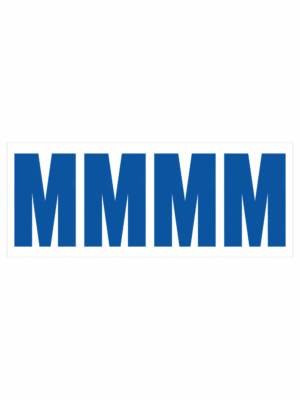 Čísla a písmena - Samolepiace písmena rezana: M (Modré)