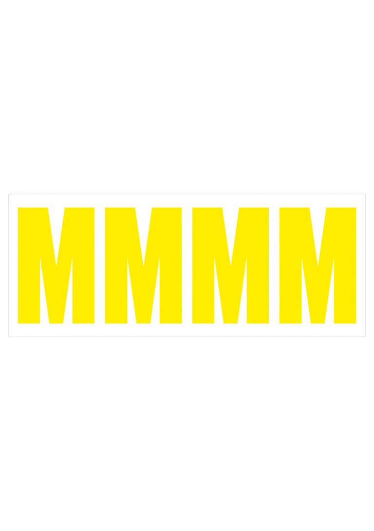 Čísla a písmena - Samolepiace písmena rezana: M (Žlté)