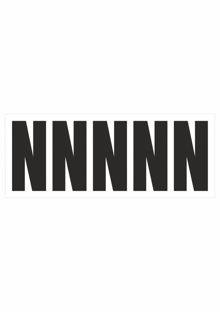 Čísla a písmena - Samolepiace písmena rezana: N (Čierné)