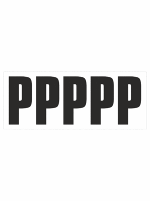 Čísla a písmena - Samolepiace písmena rezana: P (Čierné)