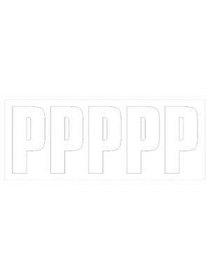 Čísla a písmena - Samolepiace písmena rezana: P (Bielé)