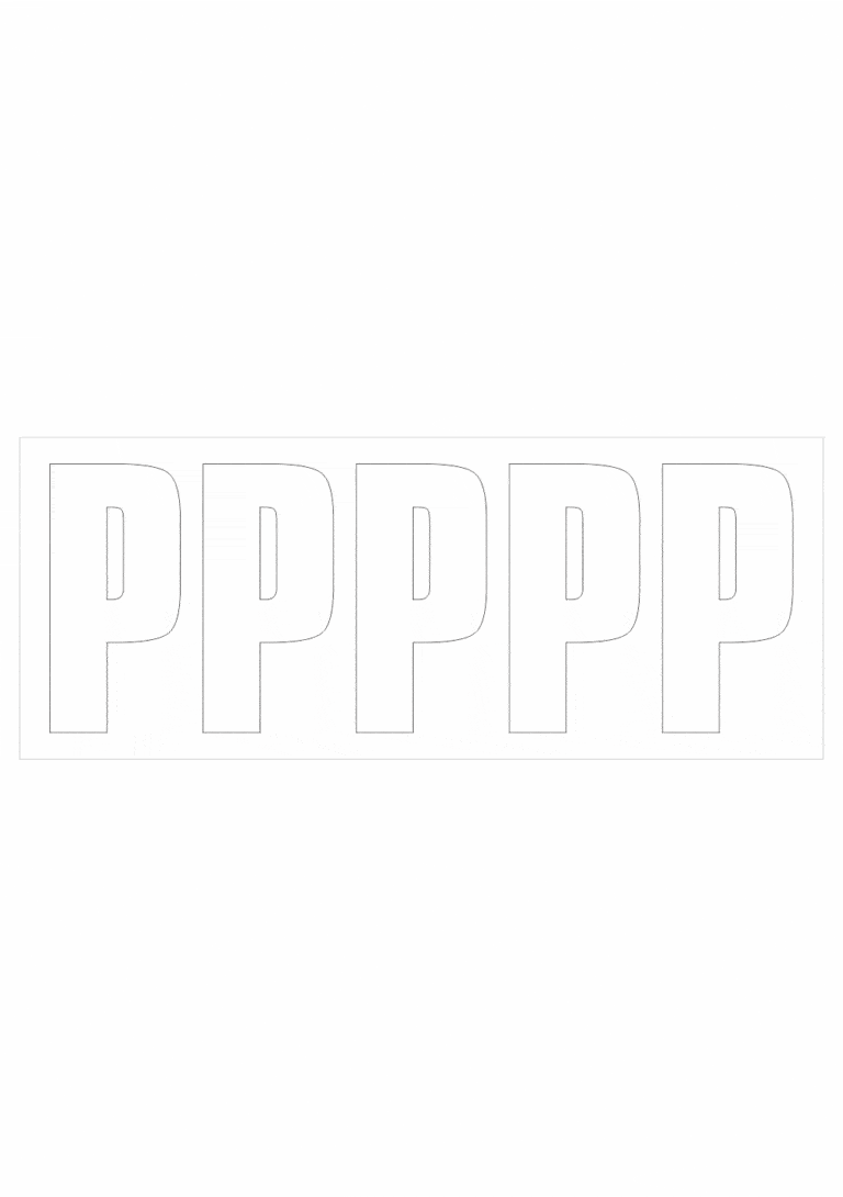 Čísla a písmena - Samolepiace písmena rezana: P (Bielé)