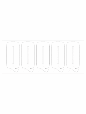 Čísla a písmena - Samolepiace písmena rezana: Q (Bielé)