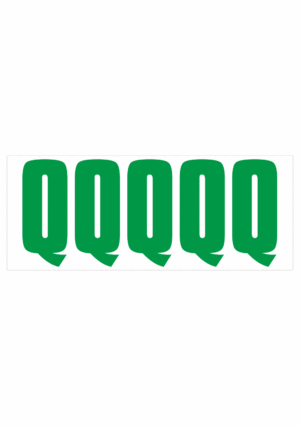 Čísla a písmena - Samolepiace písmena rezana: Q (Zelené)