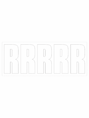 Čísla a písmena - Samolepiace písmena rezana: R (Bielé)